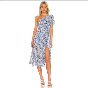 Revolve Santorini Dress navy blue floral-sold out